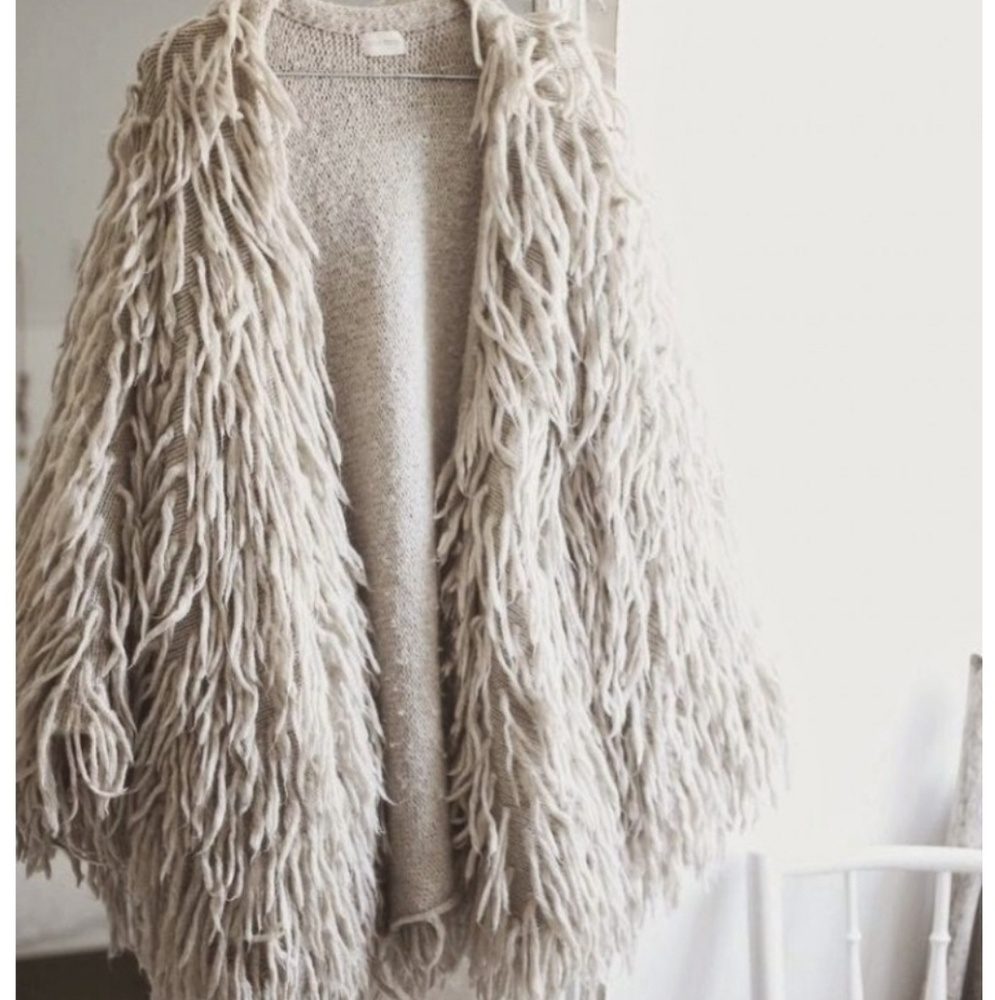 Shaggy Fringe Open Cardigan